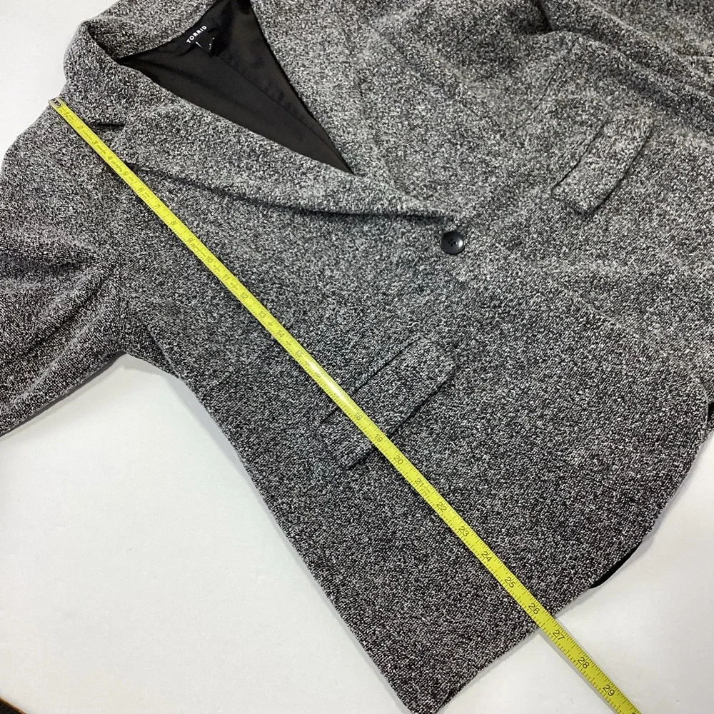 Torrid Charcoal Gray Blazer Size 1X One Button Jacket Casual Classic Office - Picture 12 of 12